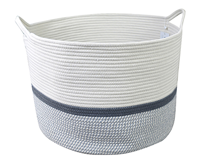 Large Woven Cotton Rope Thread Laundry Storage Basket