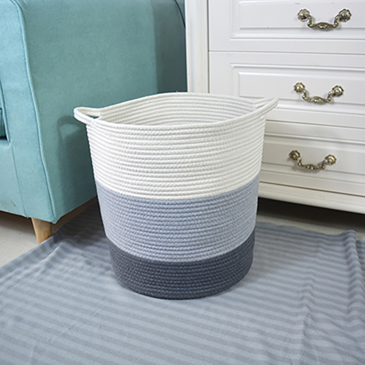 Best Selling Extra Large Foldable Laundry Hamper Cotton Rope Woven Storage Basket