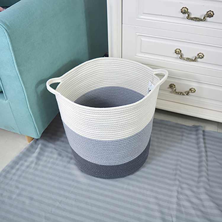 Best Selling Extra Large Foldable Laundry Hamper Cotton Rope Woven Storage Basket