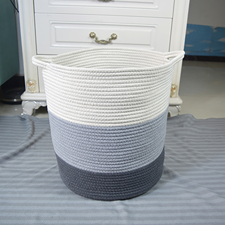 Best Selling Extra Large Foldable Laundry Hamper Cotton Rope Woven Storage Basket