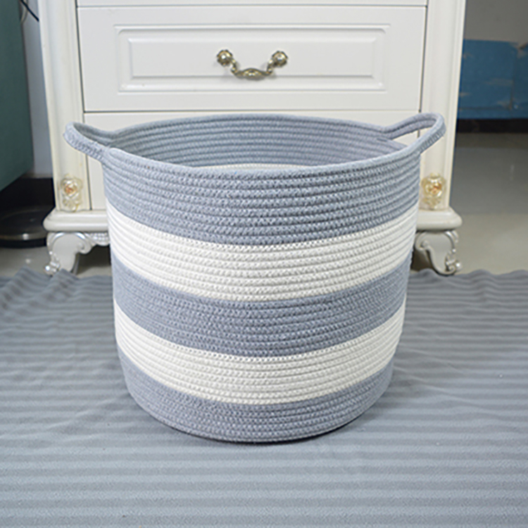 High Quality Round Large Natural Cotton Rope Woven Basket