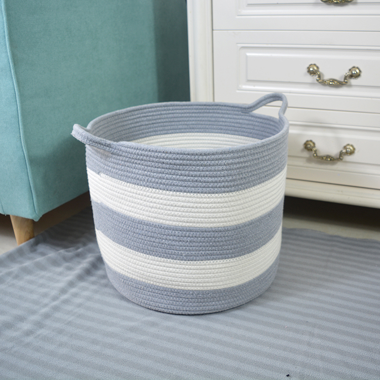 High Quality Round Large Natural Cotton Rope Woven Basket