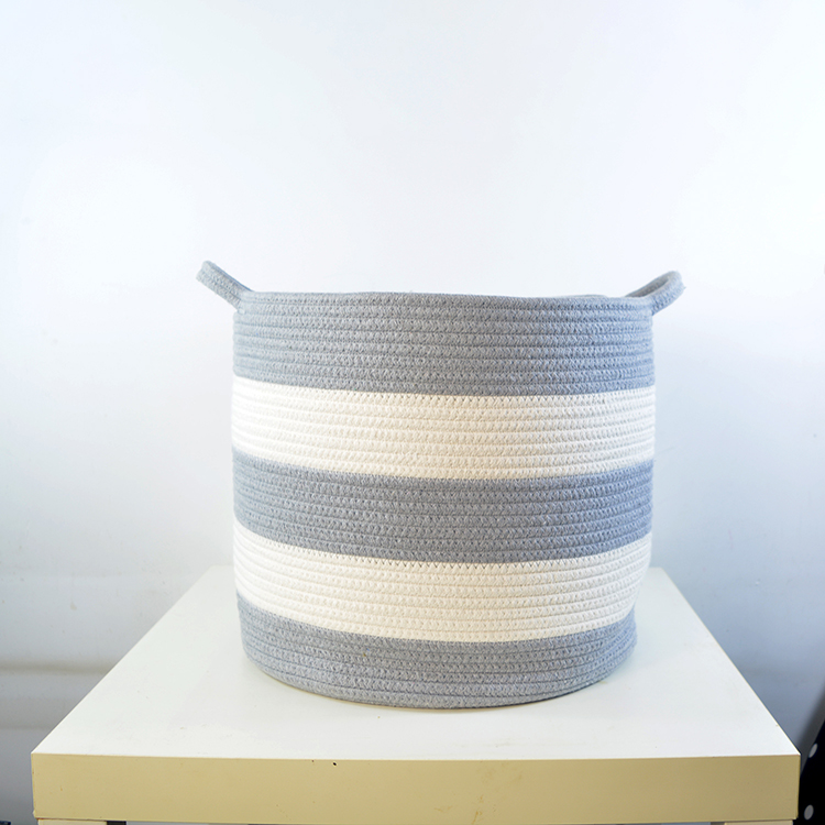 High Quality Round Large Natural Cotton Rope Woven Basket