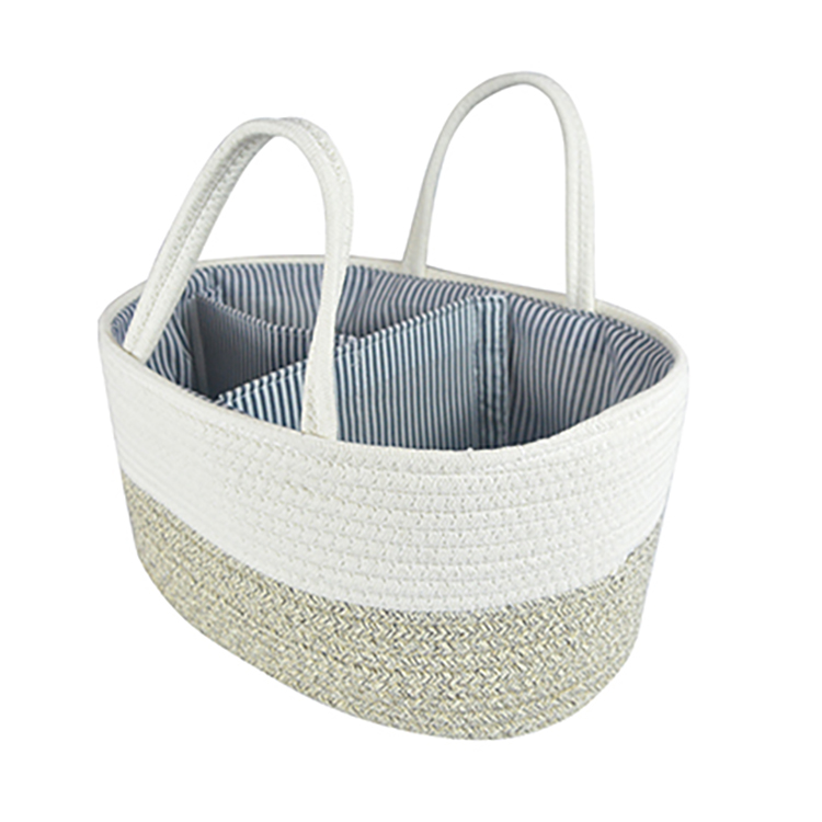 Factory Portable Baby Diaper Caddy Organizer Nursery Cotton Rope Storage Basket Bin