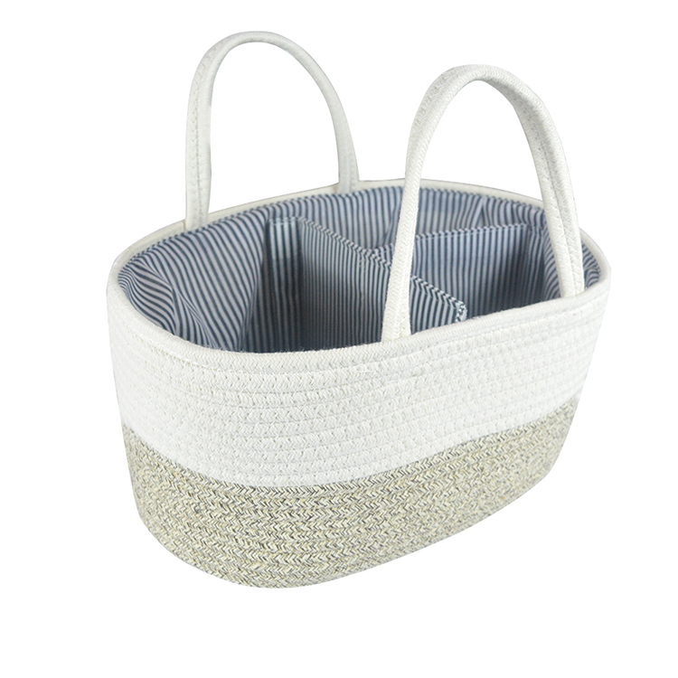 Factory Portable Baby Diaper Caddy Organizer Nursery Cotton Rope Storage Basket Bin