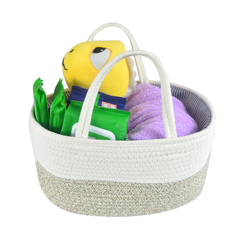 Factory Portable Baby Diaper Caddy Organizer Nursery Cotton Rope Storage Basket Bin