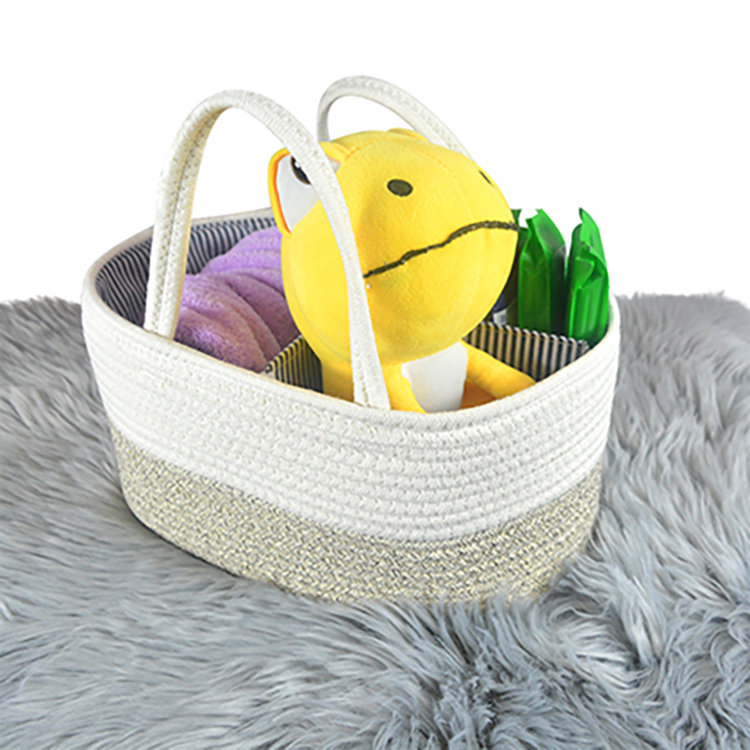 Factory Portable Baby Diaper Caddy Organizer Nursery Cotton Rope Storage Basket Bin