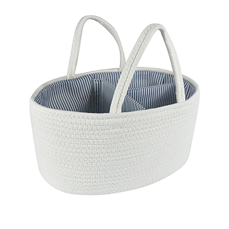 Portable Cotton Rope Diaper Caddy Organizer Basket