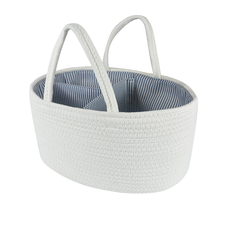 Portable Cotton Rope Diaper Caddy Organizer Basket