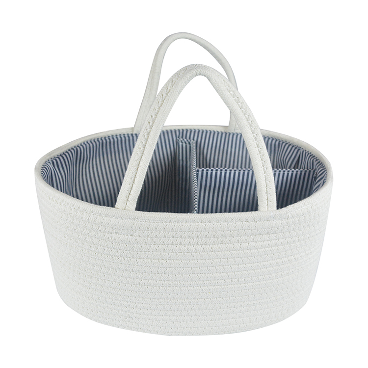 Portable Cotton Rope Diaper Caddy Organizer Basket