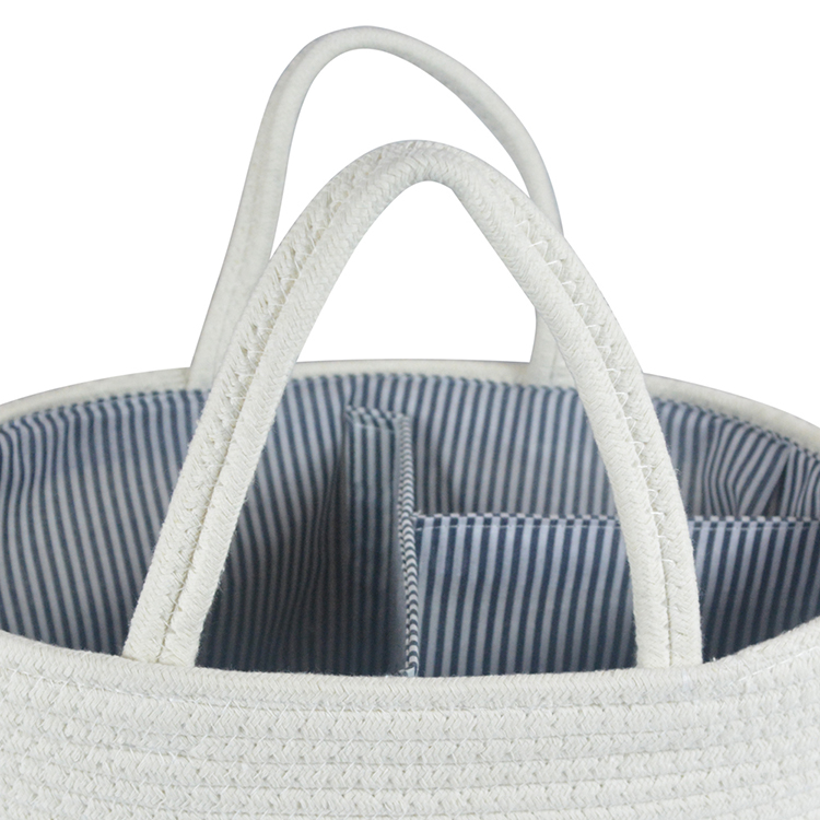 Portable Cotton Rope Diaper Caddy Organizer Basket