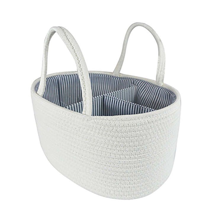 Portable Cotton Rope Diaper Caddy Organizer Basket