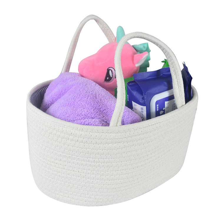 Portable Cotton Rope Diaper Caddy Organizer Basket