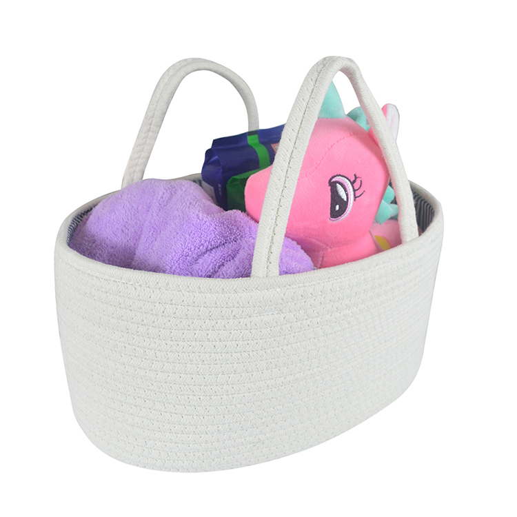 Portable Cotton Rope Diaper Caddy Organizer Basket