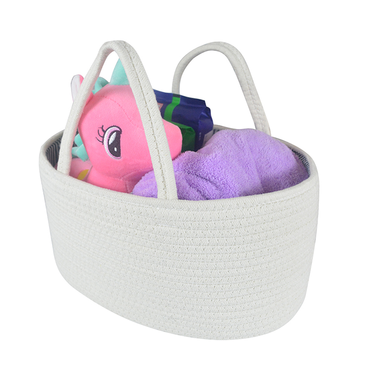 Portable Cotton Rope Diaper Caddy Organizer Basket