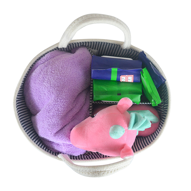 Portable Cotton Rope Diaper Caddy Organizer Basket