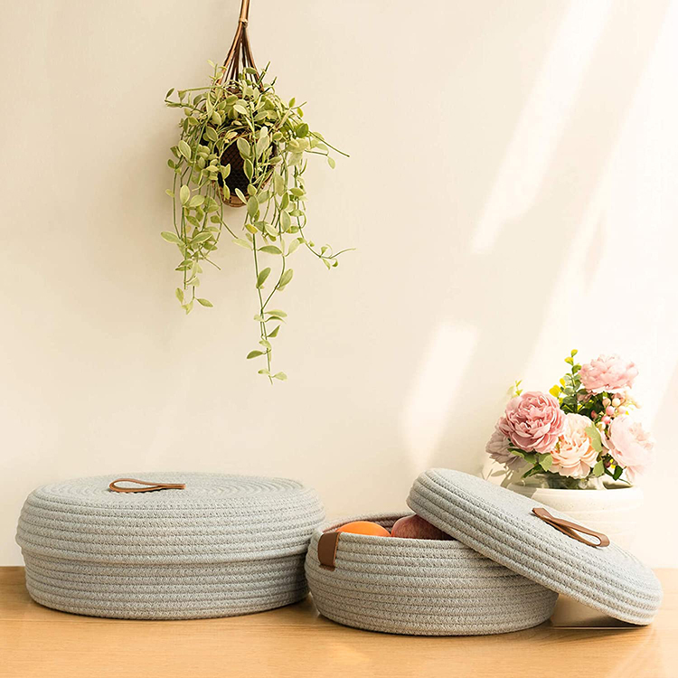 Coffee Table Natural Cotton Rope Basket