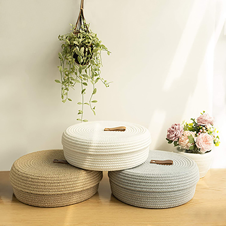 Coffee Table Natural Cotton Rope Basket