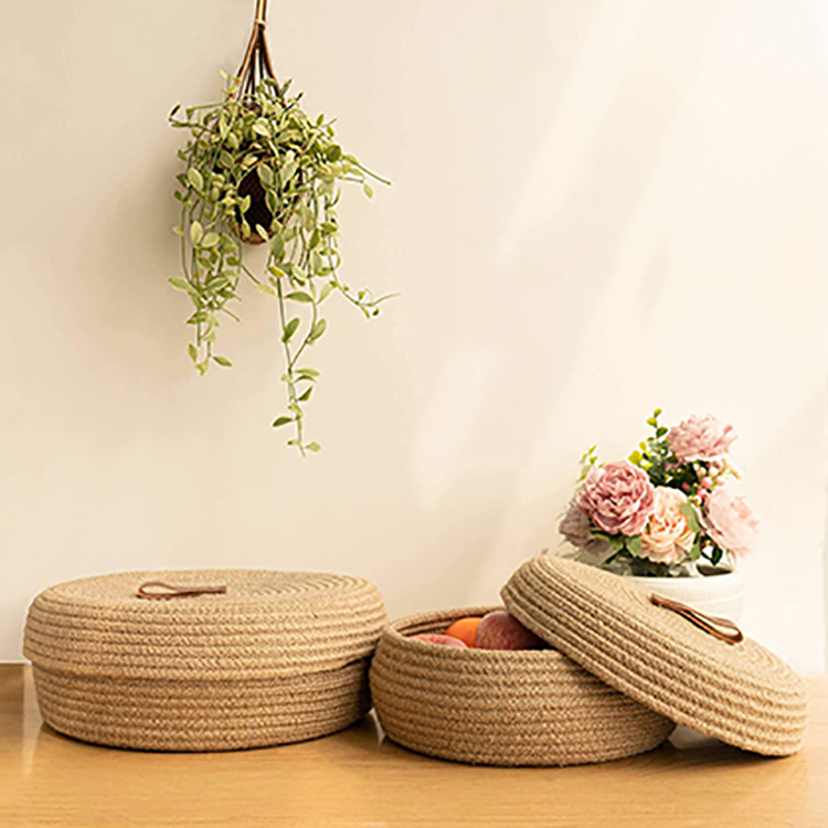 Coffee Table Natural Cotton Rope Basket