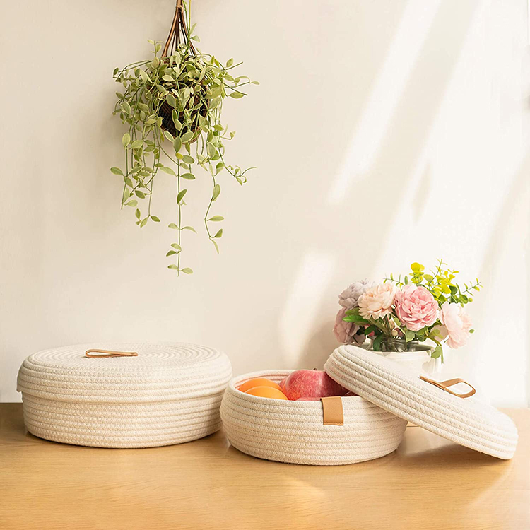 Coffee Table Natural Cotton Rope Basket