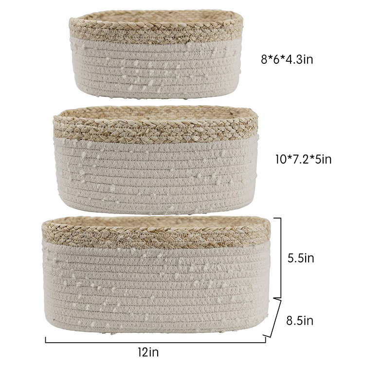 Woven Cotton Rope Storage Baskets