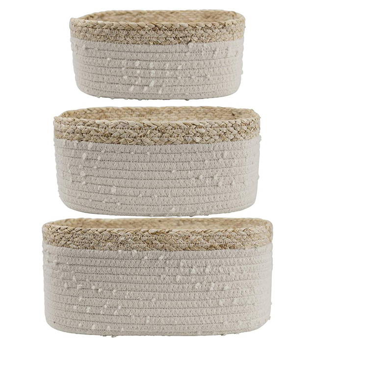 Woven Cotton Rope Storage Baskets