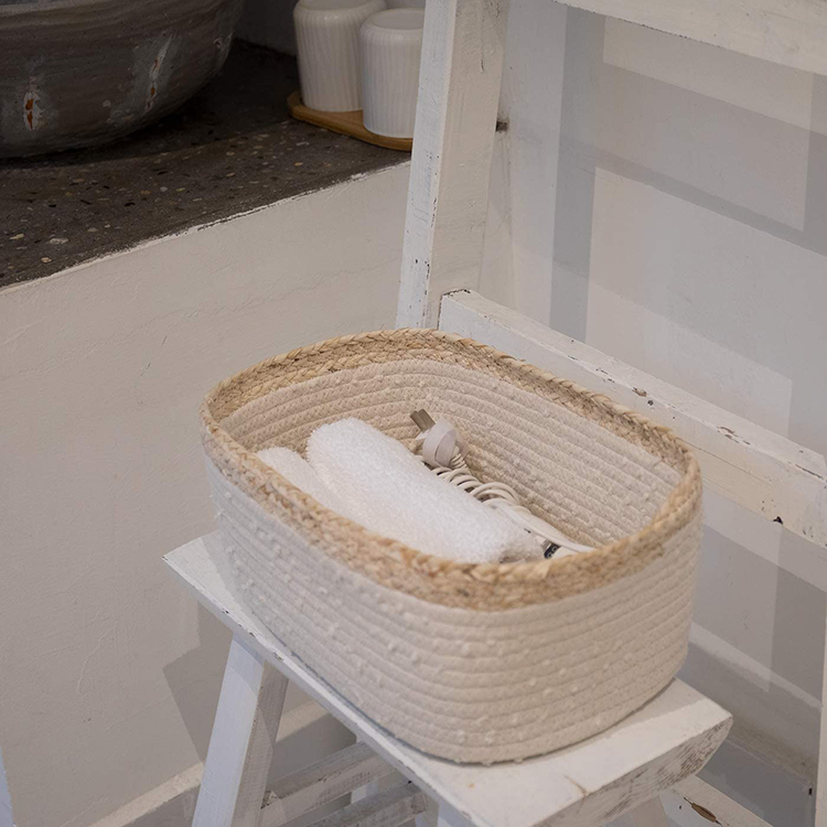 Woven Cotton Rope Storage Baskets