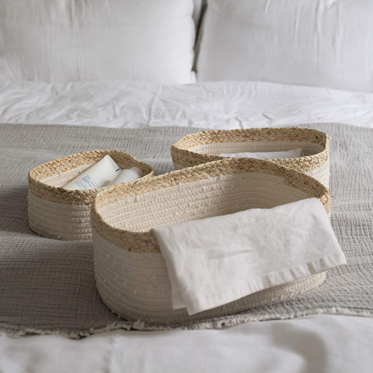 Woven Cotton Rope Storage Baskets