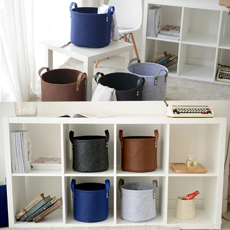 Foldable Felt Storage Basket Bin Organizer Laundry Hamper