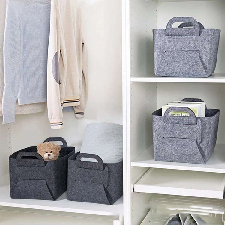 Foldable Felt Storage Basket Bin Organizer Laundry Hamper