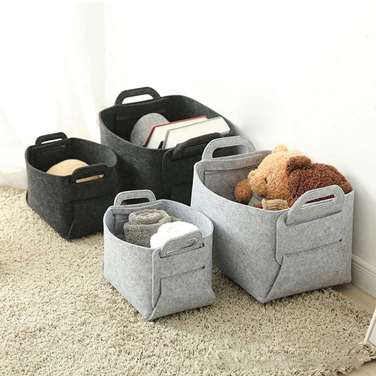 Foldable Felt Storage Basket Bin Organizer Laundry Hamper