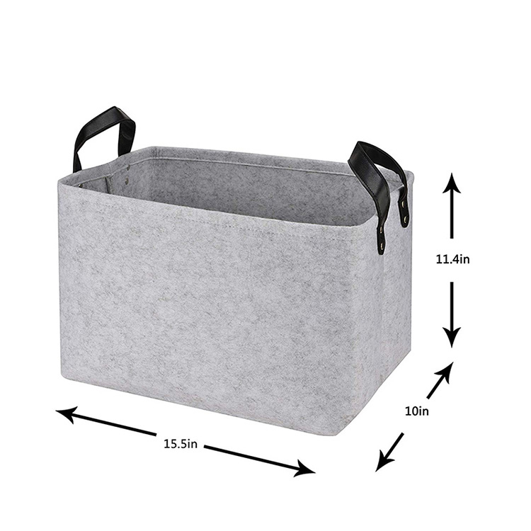 High Quality Large Size Foldable Hamper Handmade Woven Felt laundry Storage Basket