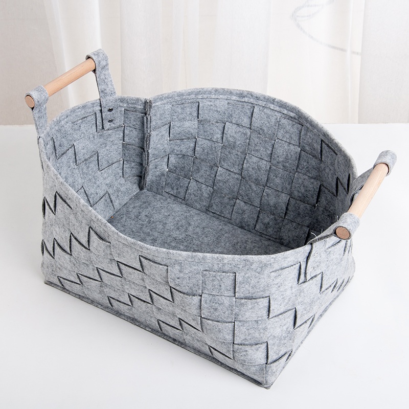 Foldable Felt Storage Basket Bin Organizer Laundry Hamper