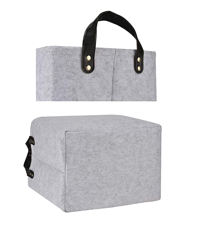 High Quality Large Size Foldable Hamper Handmade Woven Felt laundry Storage Basket