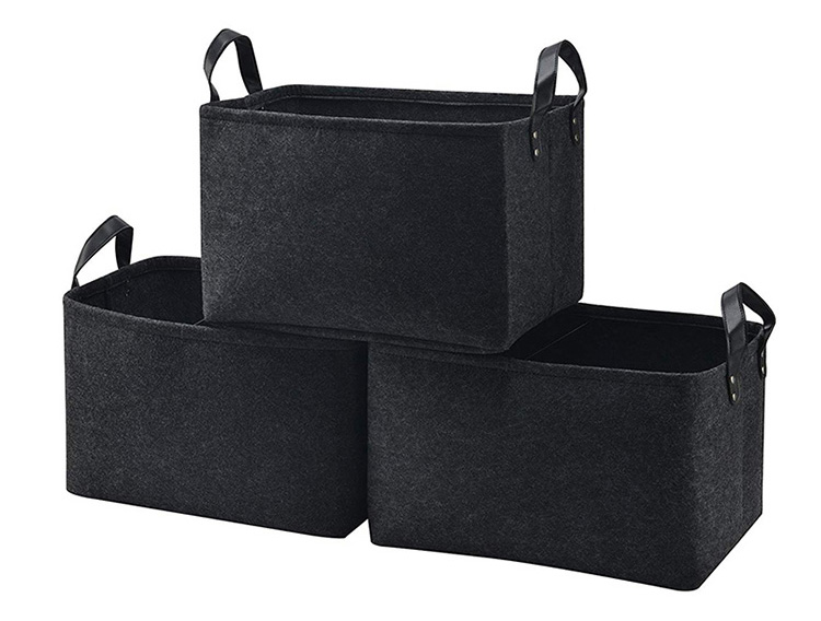 Custom Collapsible Foldable Felt Laundry Storage Basket Organizer