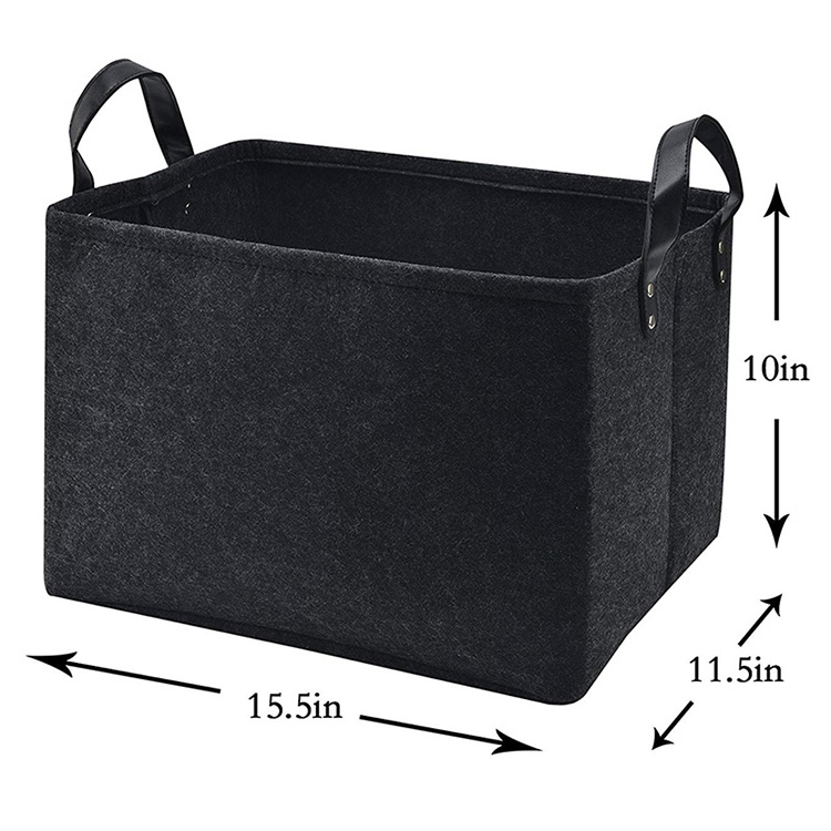 Custom Collapsible Foldable Felt Laundry Storage Basket Organizer