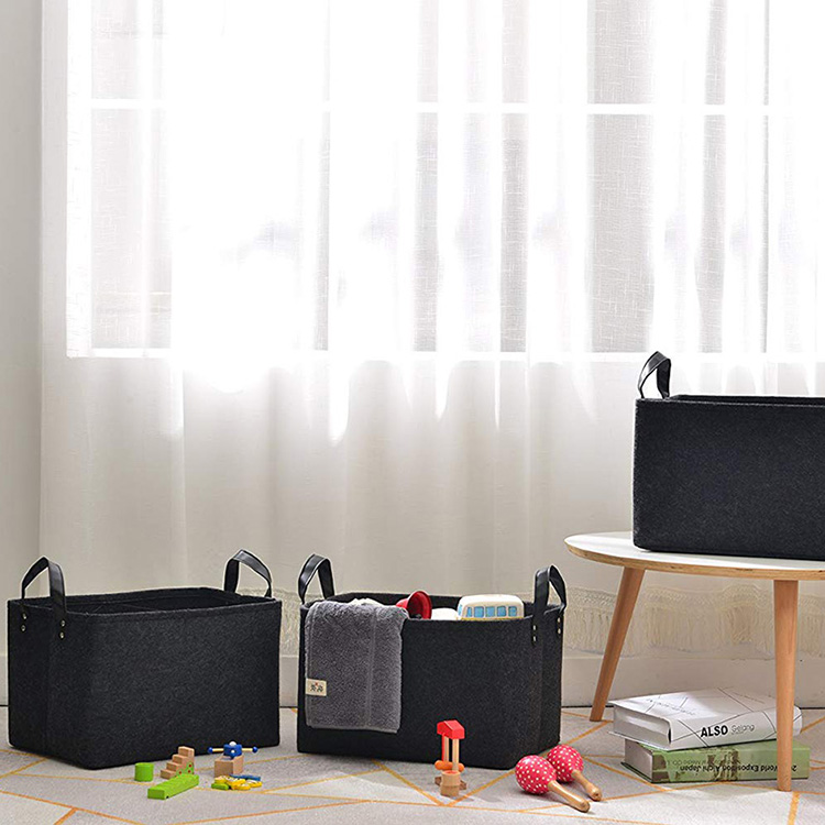 Custom Collapsible Foldable Felt Laundry Storage Basket Organizer