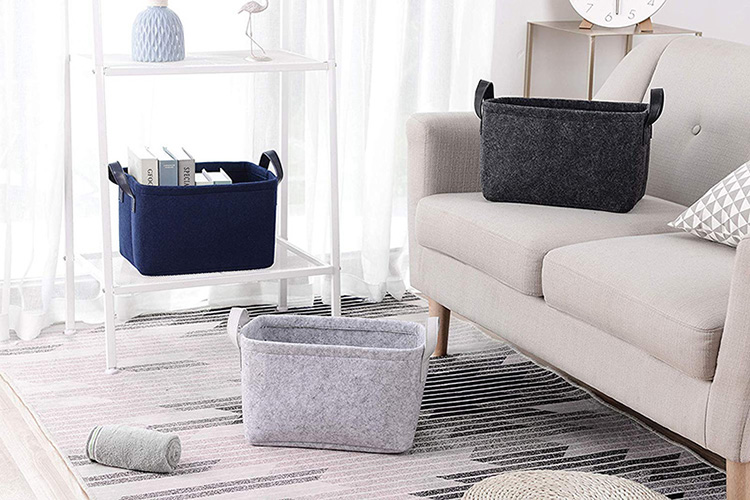 Foldable Rectangular Felt Storage Organizer