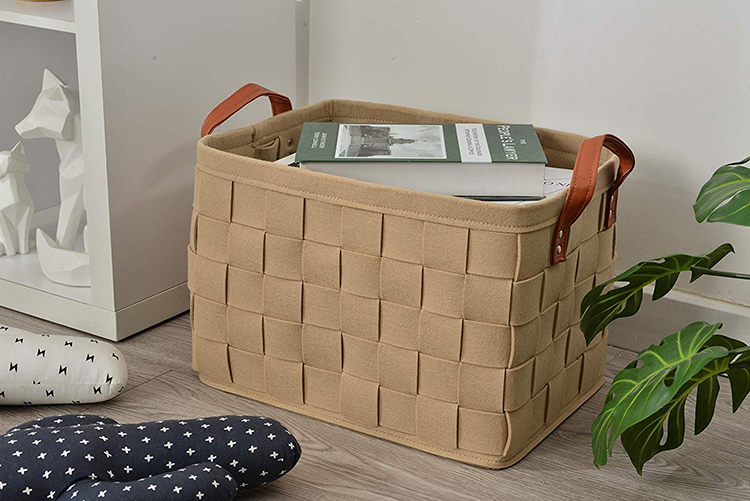 Collapsible Felt Laundry Storage Basket Bin Organizer