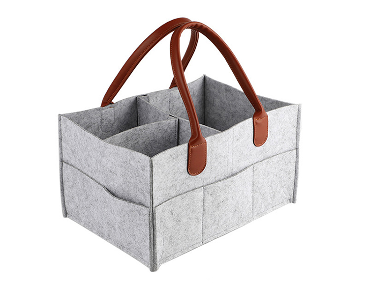 Portable Felt Diaper Basket Baby Caddy Nursery Organizer