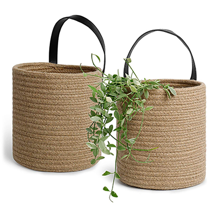 Small Woven Wall Mounted Hanging Cotton Rope Storage Basket